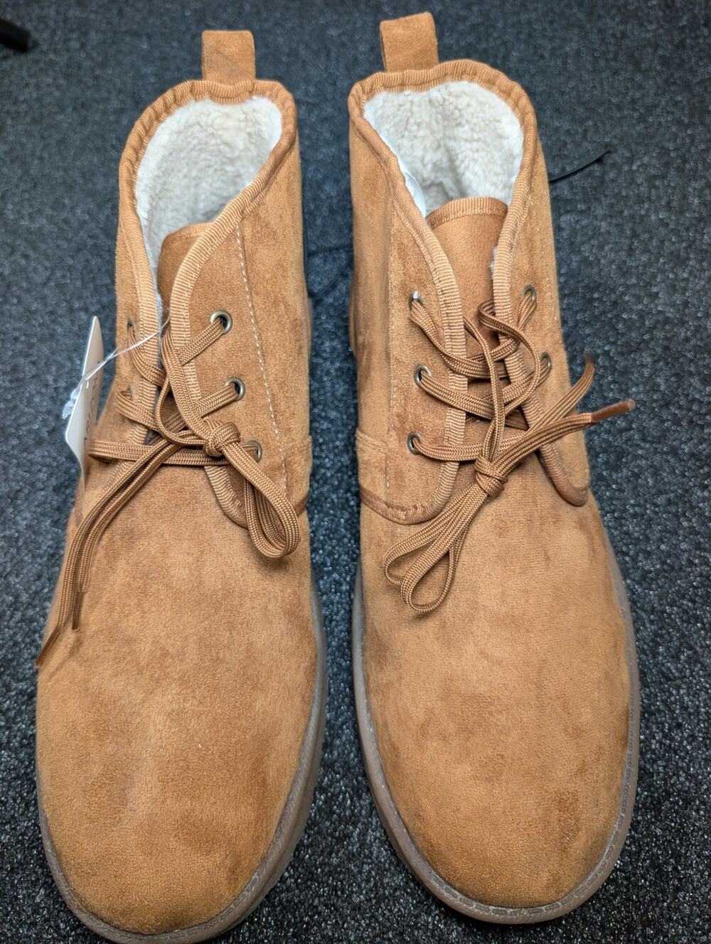 Arizona Jean Co Men's Cognac Sherpa Lined Chukka Boots Size 12